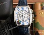 High Quality Replica Franck Muller Different Colors Leather Strap White Face Dial Different Colors Bezel Watch 42*55mm